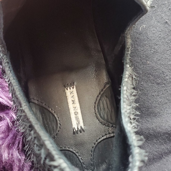 Leon Max Black Leather Booties Shoes - Picture 2 of 8